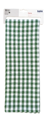 Kela Cora Theedoek Groen Geblokt 50 x 70 cm