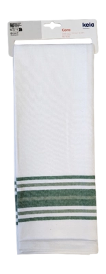 Kela Cora Theedoek Groen Strepen 50 x 70 cm