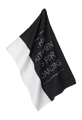 Kela Gianna Theedoek Zwart For Dancing 70 x 50 cm