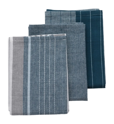 Kela Pasado Theedoek Blauw Set van 3 65 x 45 cm