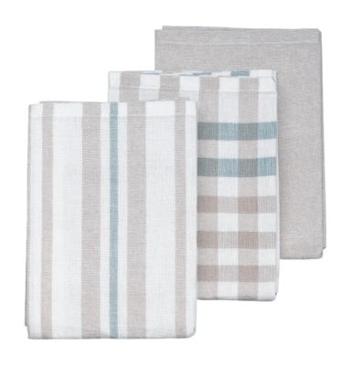 Kela Pasado Theedoek Grijs Set van 3 65 x 45 cm