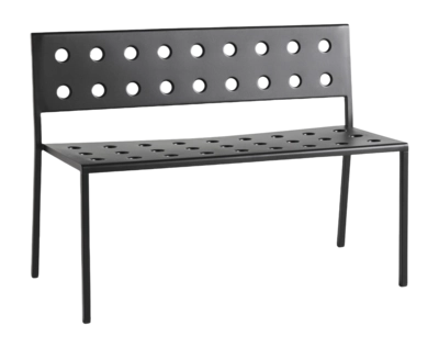 HAY Balcony Tuinbank Dining Bench Anthracite Powder Coated Steel (114 x 52 x 79 cm)