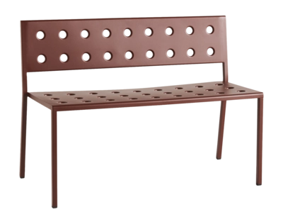 HAY Balcony Tuinbank Iron Red Powder Coated Steel (114 x 52 x 79 cm)