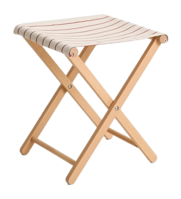 HAY Outdoor Market Folding Stool Tuinkruk Beige With Red Stripe