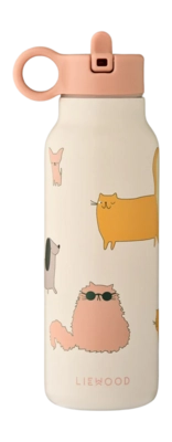 Liewood Falk Water Bottle 350 ml Waterfles Jongens en meisjes Cats And Dogs / Sandy Kids