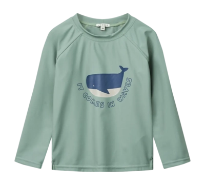 Liewood Kids Noah Placement Longsleeve Zwemshirt Kinderen It Comes In Waves / Peppermint